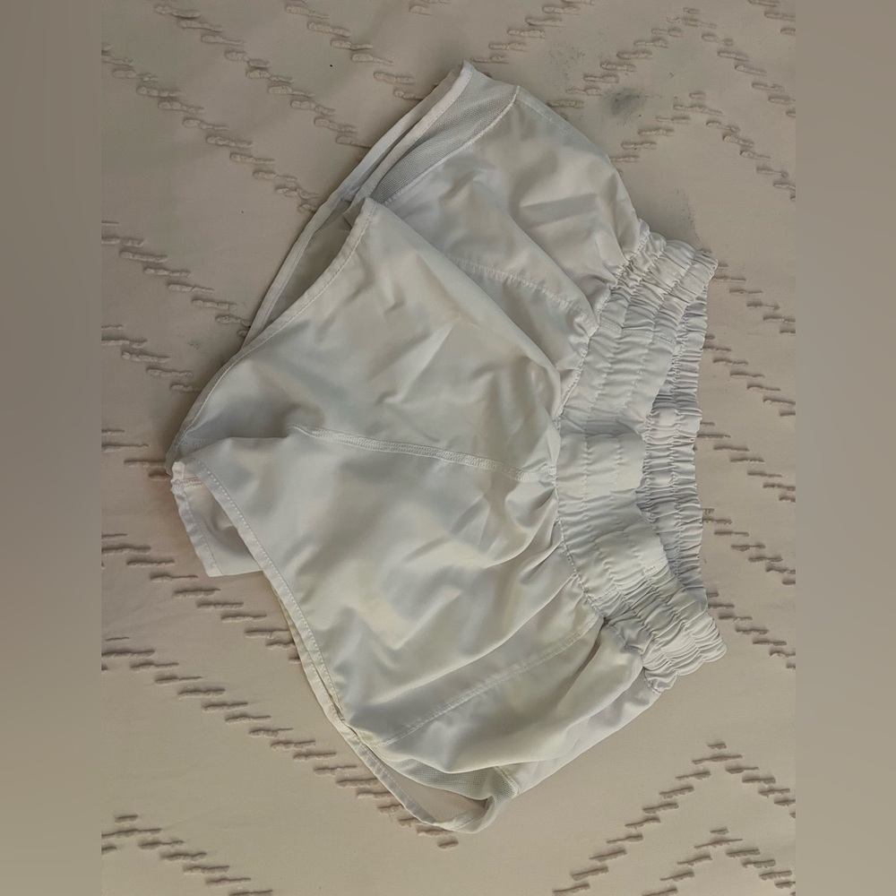 Women's White Elastic Waist Shorts